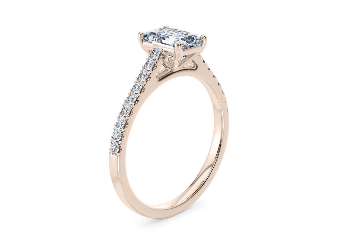 1477 Vintage Rose Gold 18k Emerald Engagement Ring