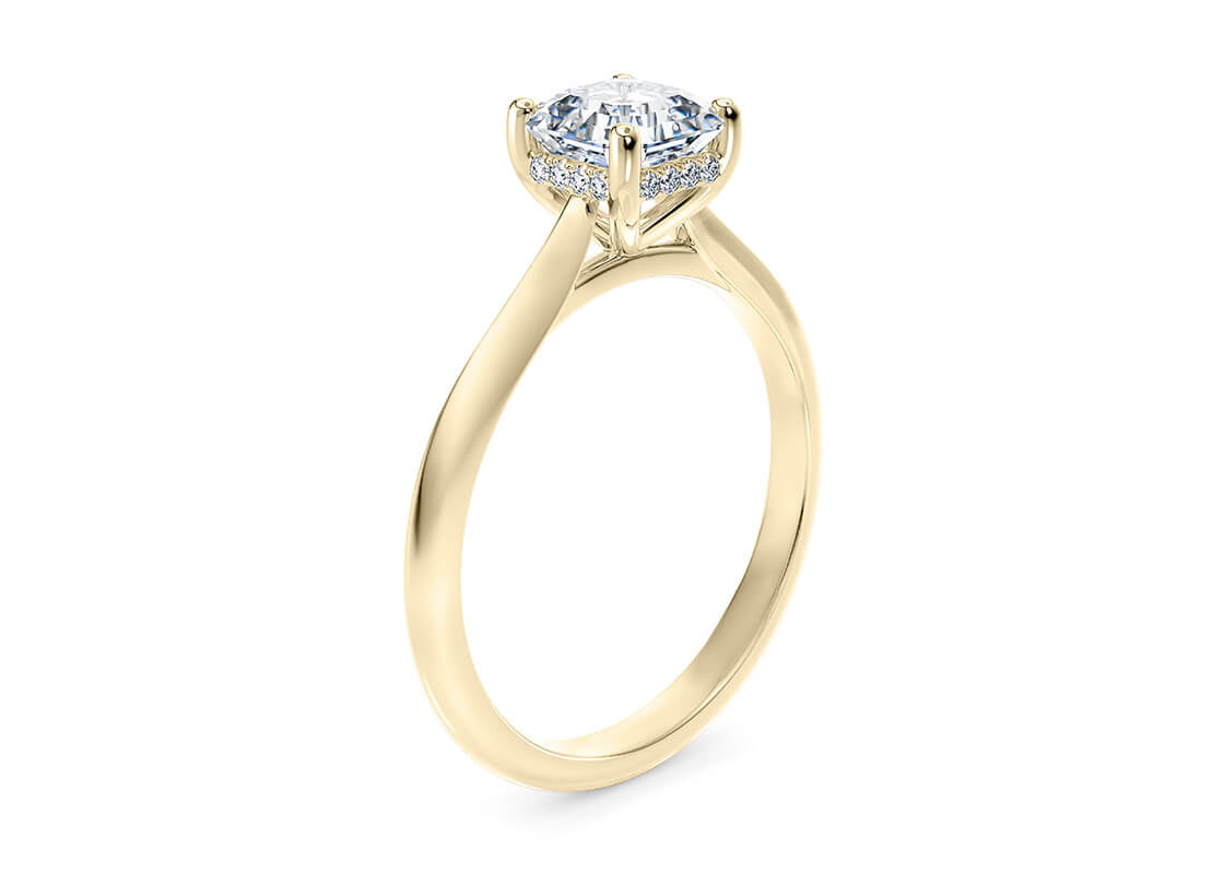 Hope Solitaire Yellow Gold 18k Asscher Engagement Ring