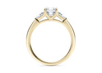 Alexandria Trilogy Yellow Gold 18k Asscher Engagement Ring