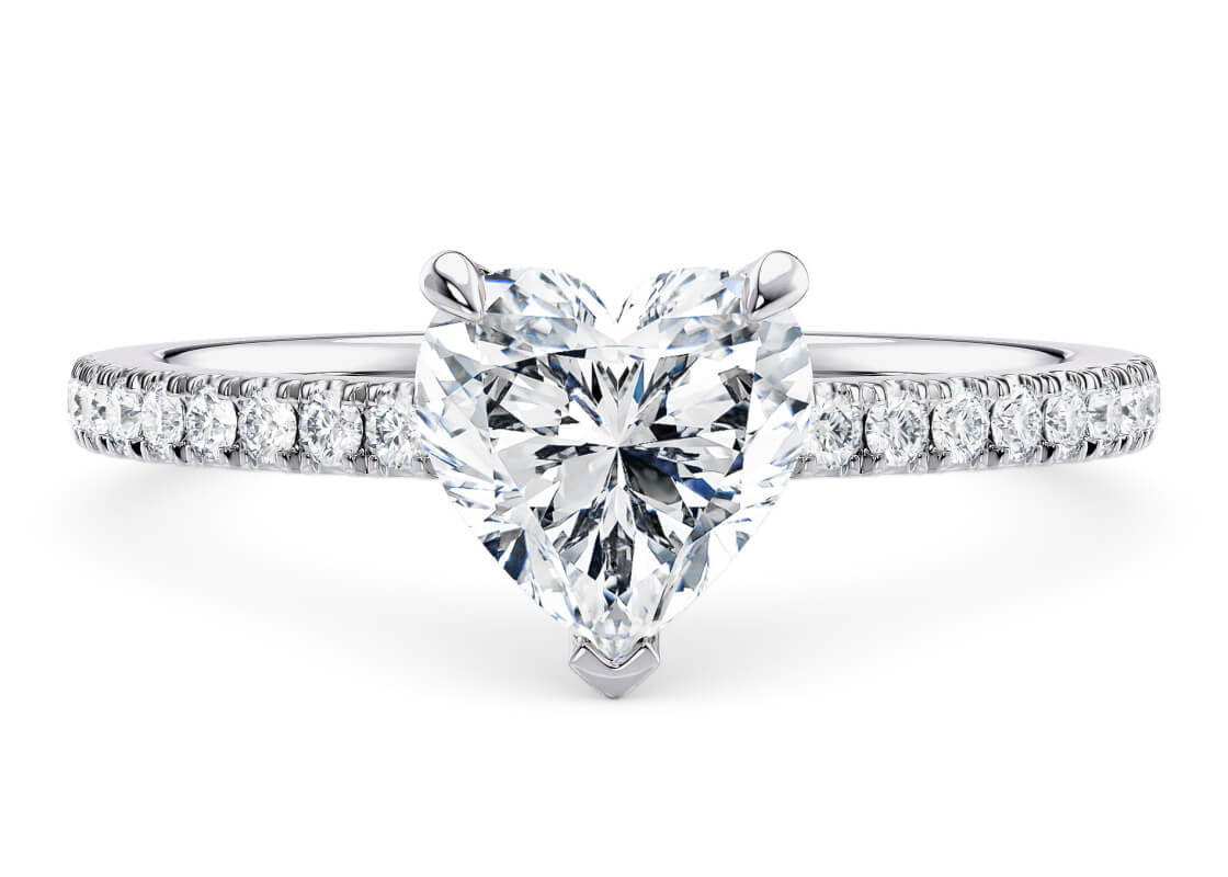 Aria Diamond Band White Gold 18k Heart Engagement Ring