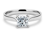 Contour Solitaire Platinum Princess Engagement Ring
