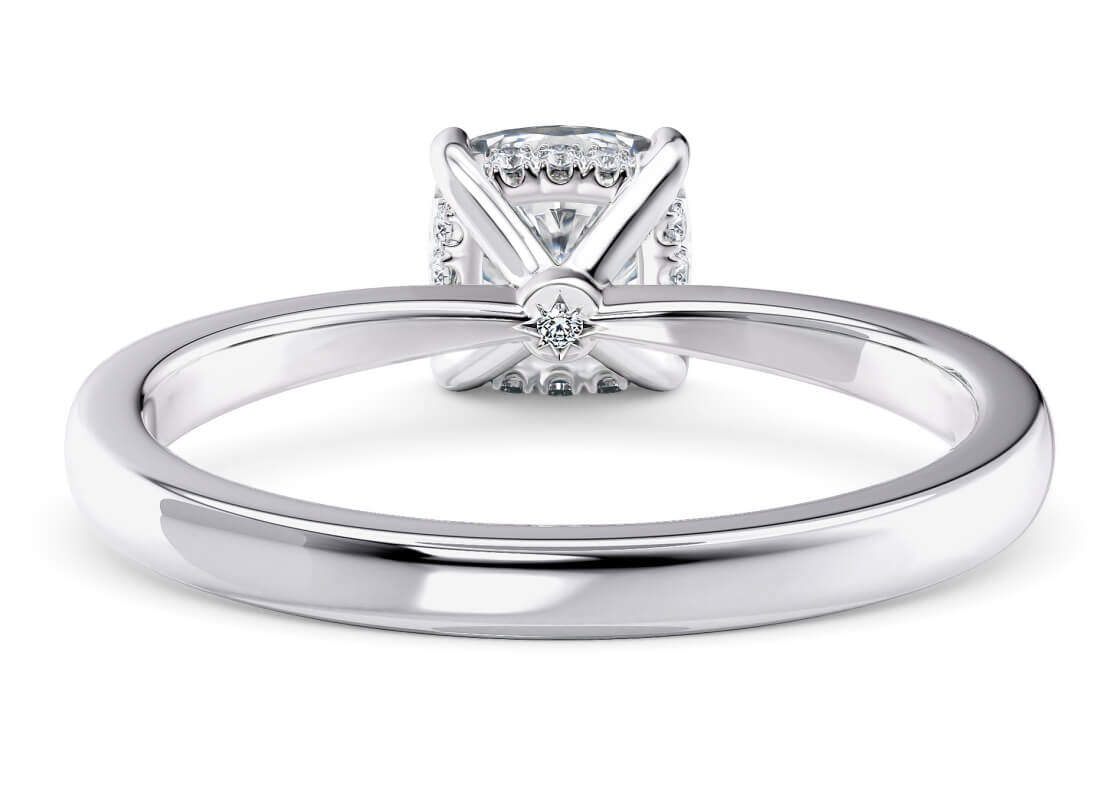 Starlight Solitaire Platinum Cushion Engagement Ring