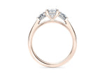 Florence Trilogy Rose Gold 18k Emerald Engagement Ring