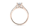 Oxford Diamond Band Rose Gold 18k Oval Engagement Ring