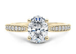 Victoria Diamond Band Yellow Gold 18k Oval Engagement Ring