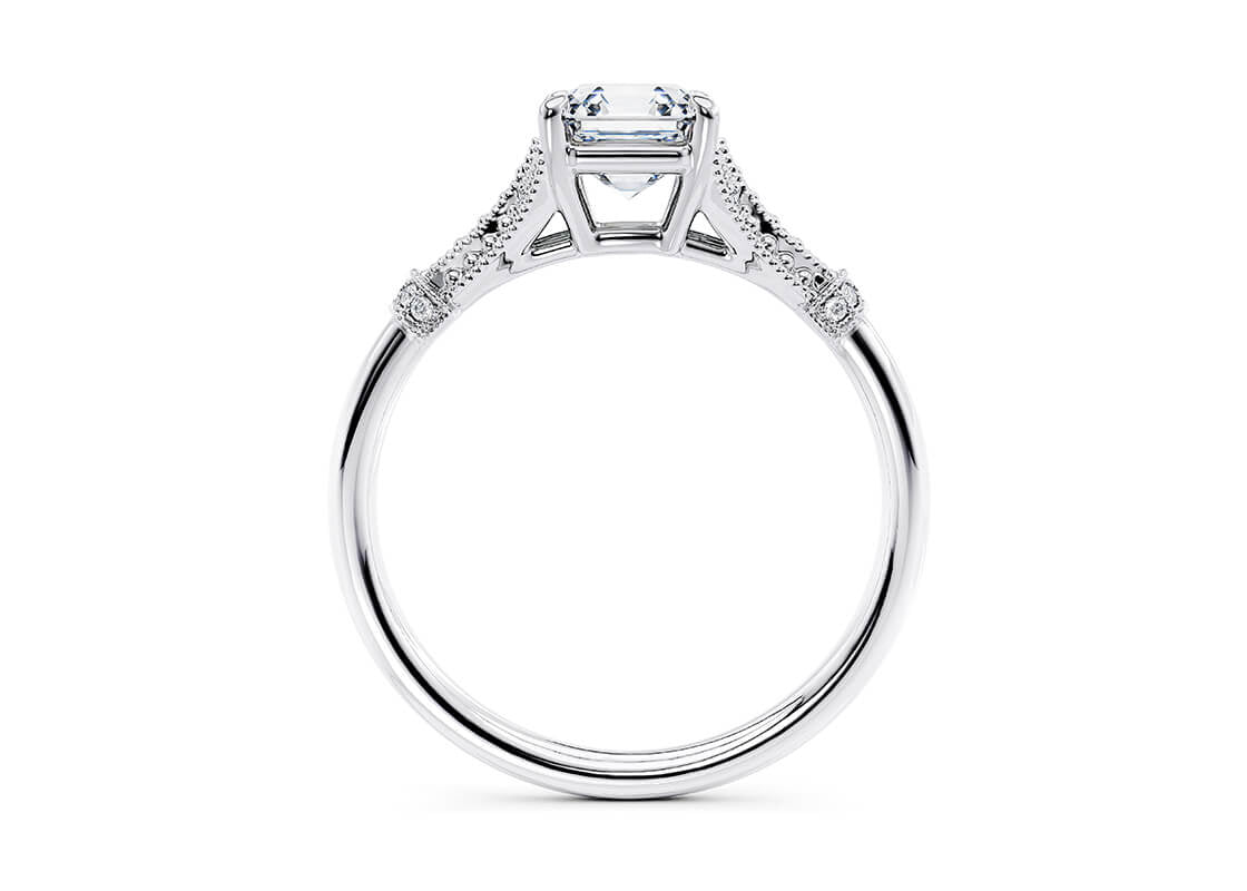 Jasmine Vintage Platinum Asscher Engagement Ring