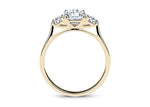 Roma Trilogy Yellow Gold 18k Cushion Engagement Ring