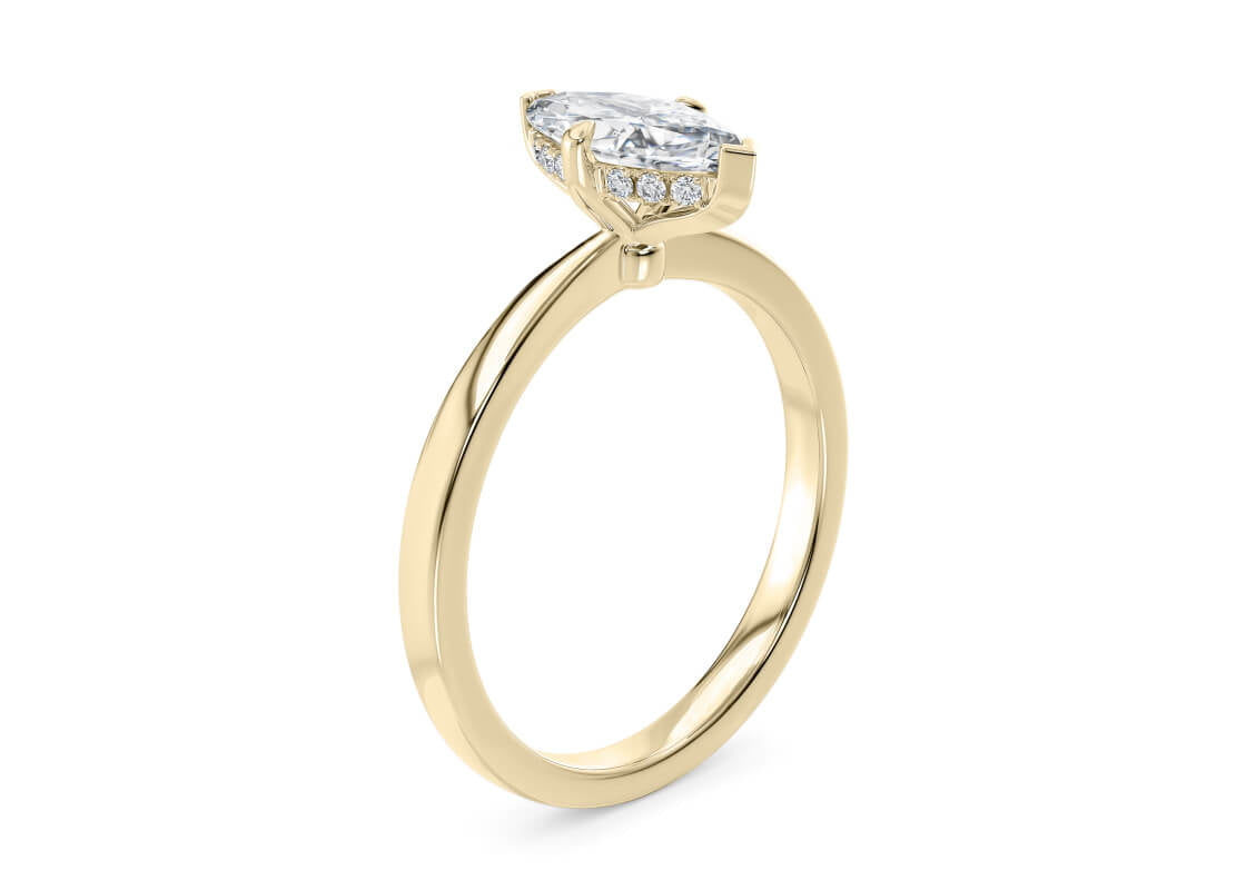 Starlight Solitaire Yellow Gold 18k Marquise Engagement Ring