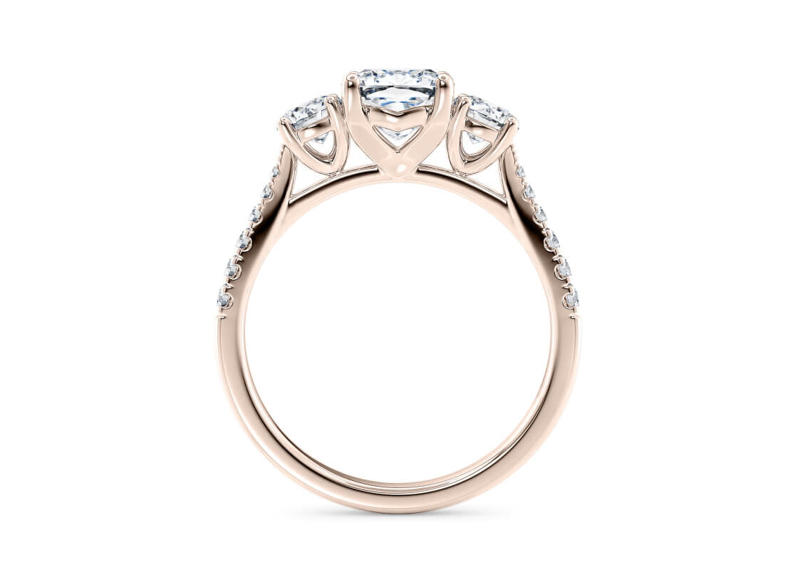 Lisbon Trilogy Rose Gold 18k Cushion Engagement Ring