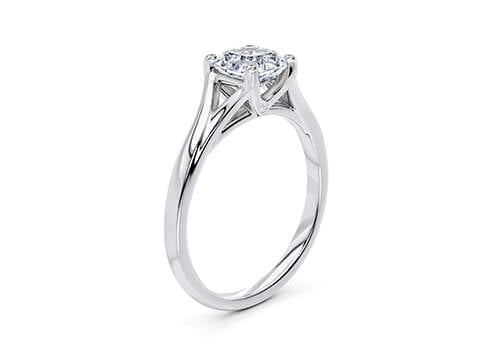Hanover Solitaire Platinum Asscher Engagement Ring