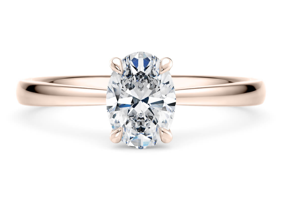 Starlight Solitaire Rose Gold 18k Oval Engagement Ring