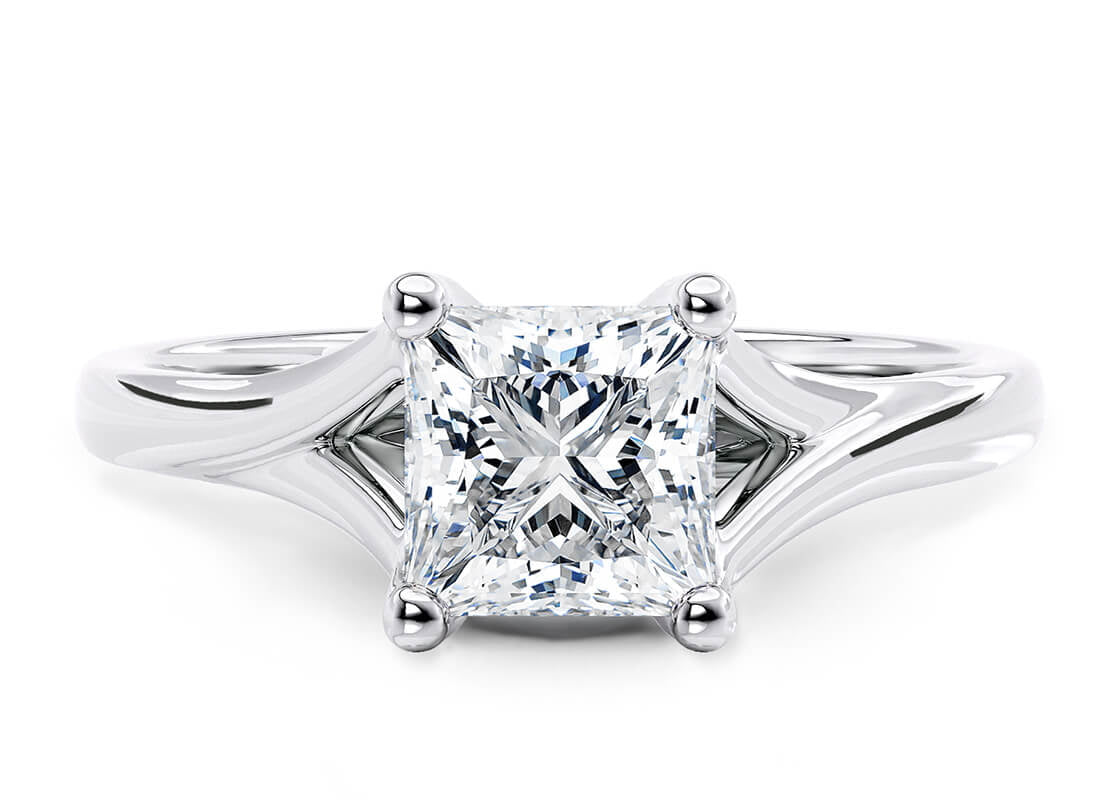 Hanover Solitaire White Gold 18k Princess Engagement Ring