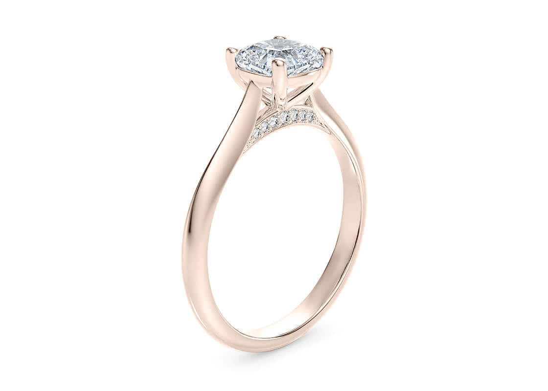 Iris Solitaire Rose Gold 18k Cushion Engagement Ring