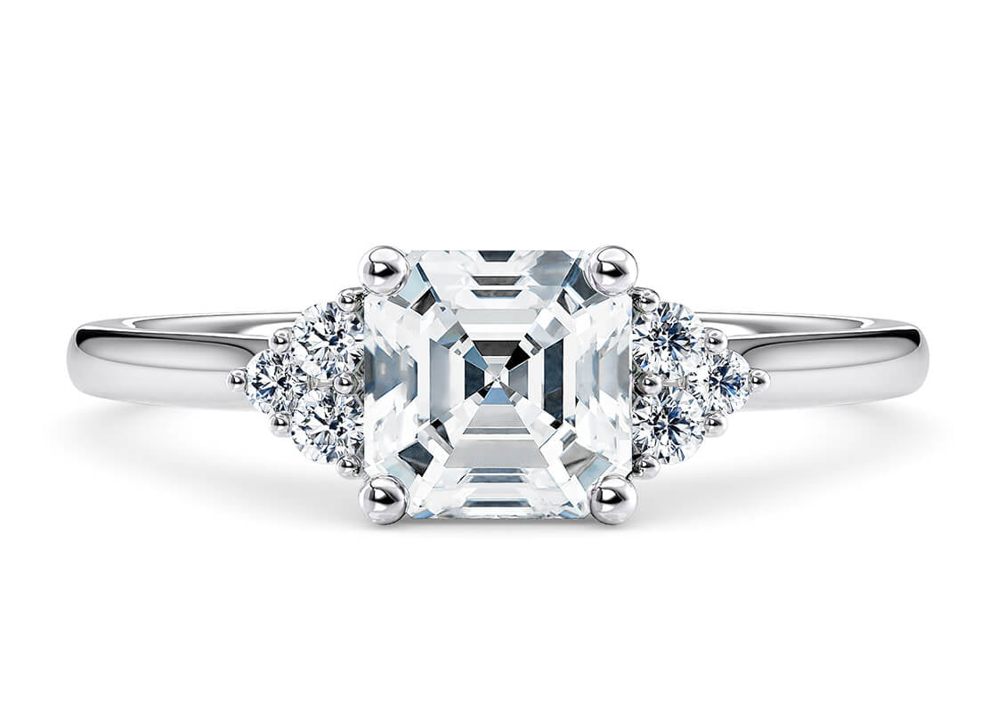 Rosa Vintage Platinum Asscher Engagement Ring