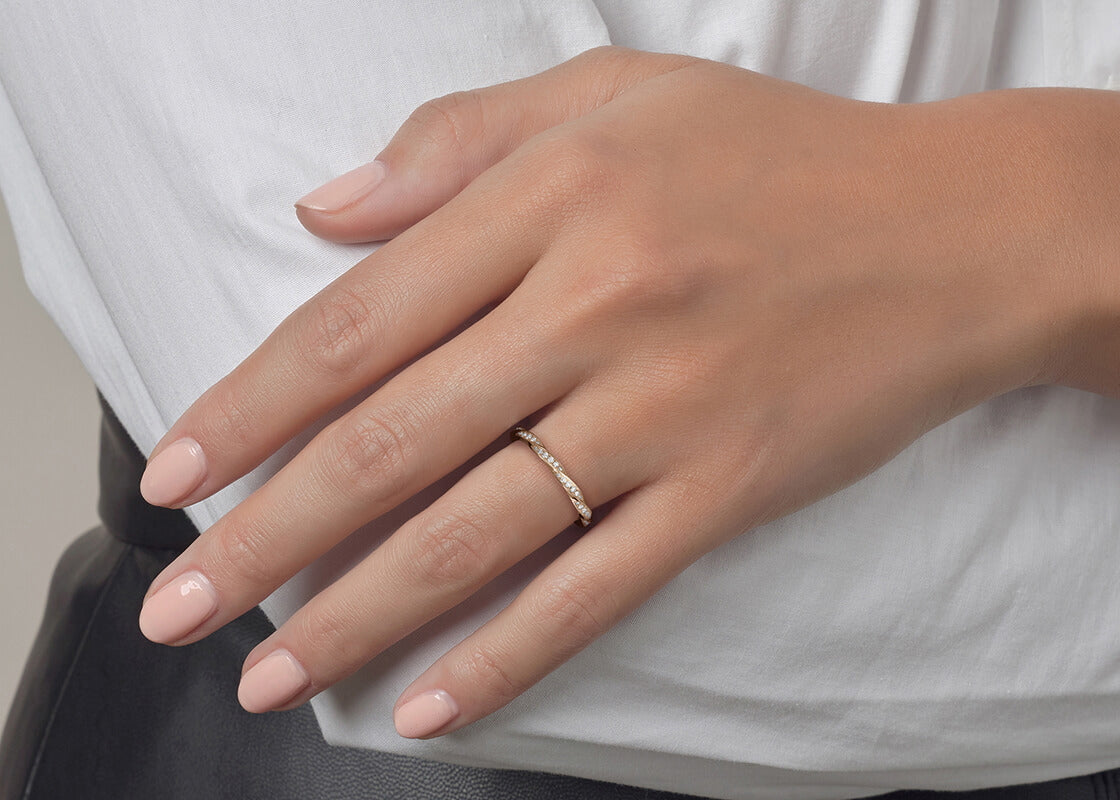 Marylebone Rose Gold 18k Half Set Eternity Ring
