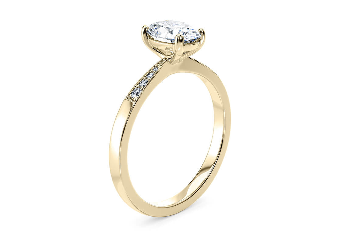 Delicacy Vintage Yellow Gold 18k Oval Engagement Ring