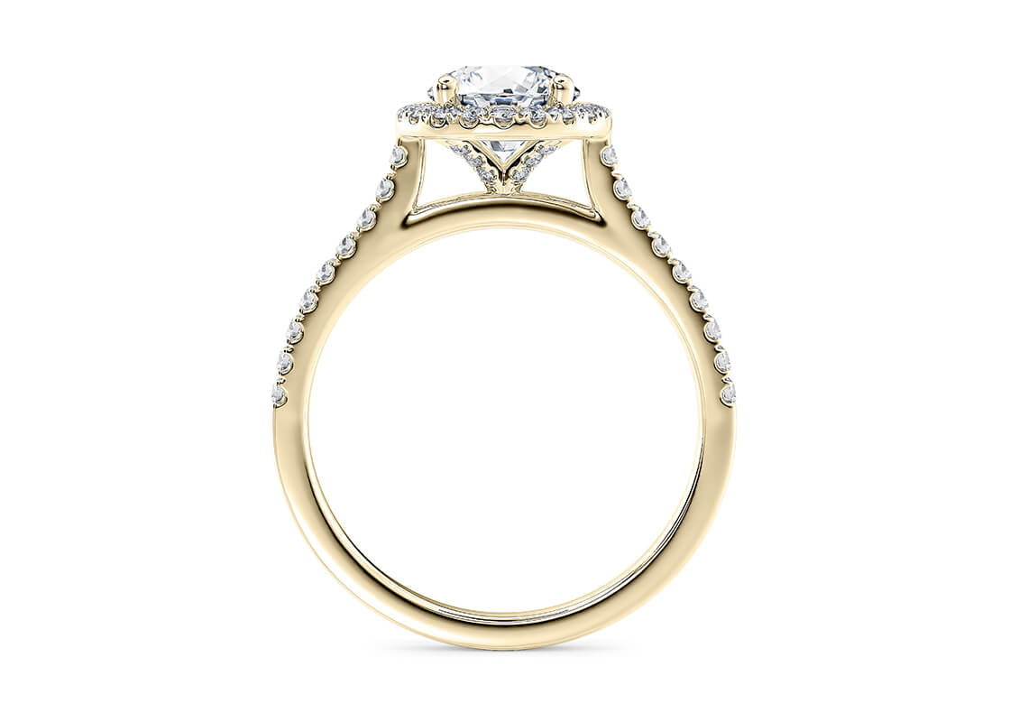 Aphrodite Halo Yellow Gold 18k Round Engagement Ring