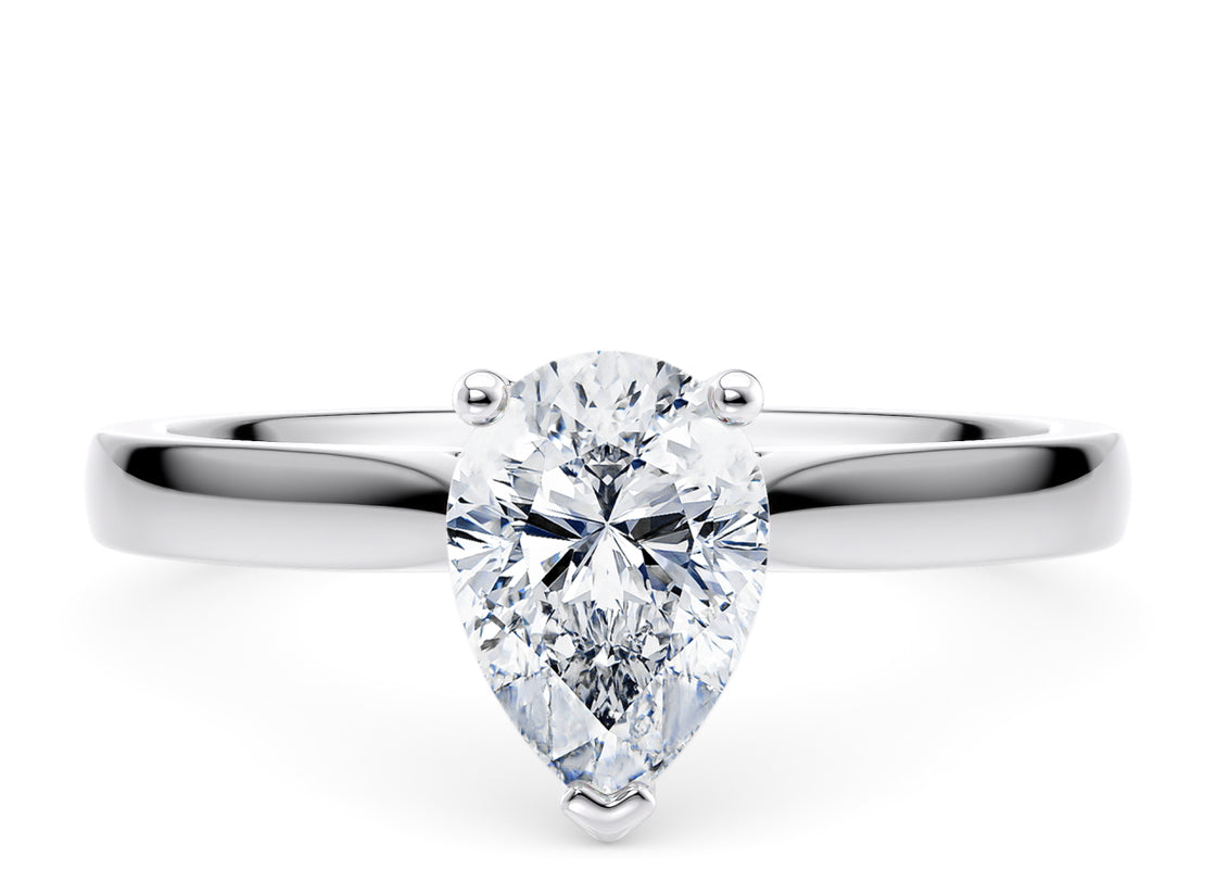 Contour Solitaire White Gold 18k Pear Engagement Ring