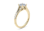 Oxford Diamond Band Yellow Gold 18k Asscher Engagement Ring
