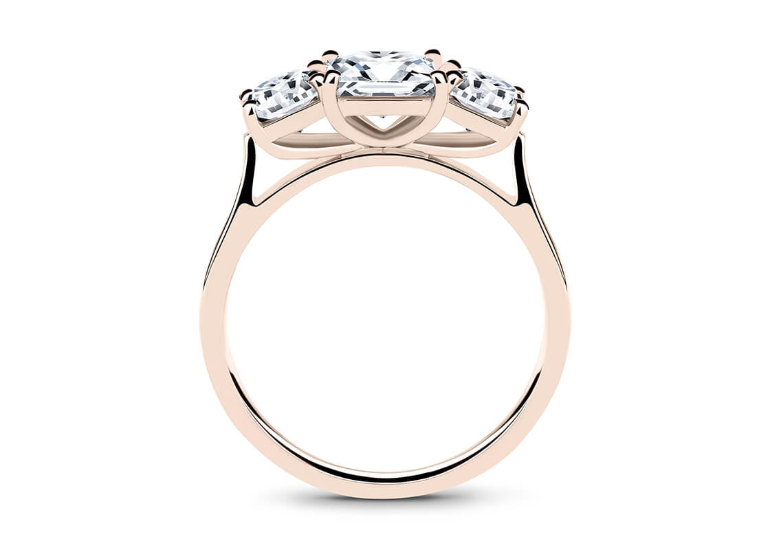 Roma Trilogy Rose Gold 18k Princess Engagement Ring