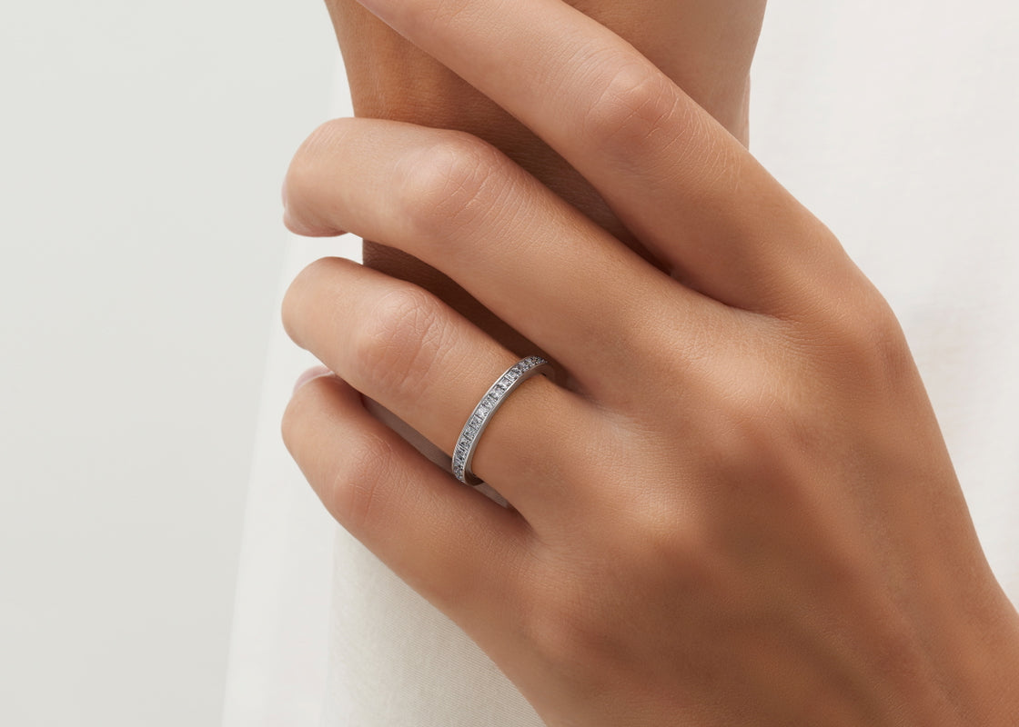 Aurora White Gold 18k Half Set Eternity Ring