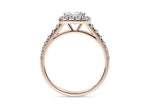 Medici Halo Rose Gold 18k Princess Engagement Ring