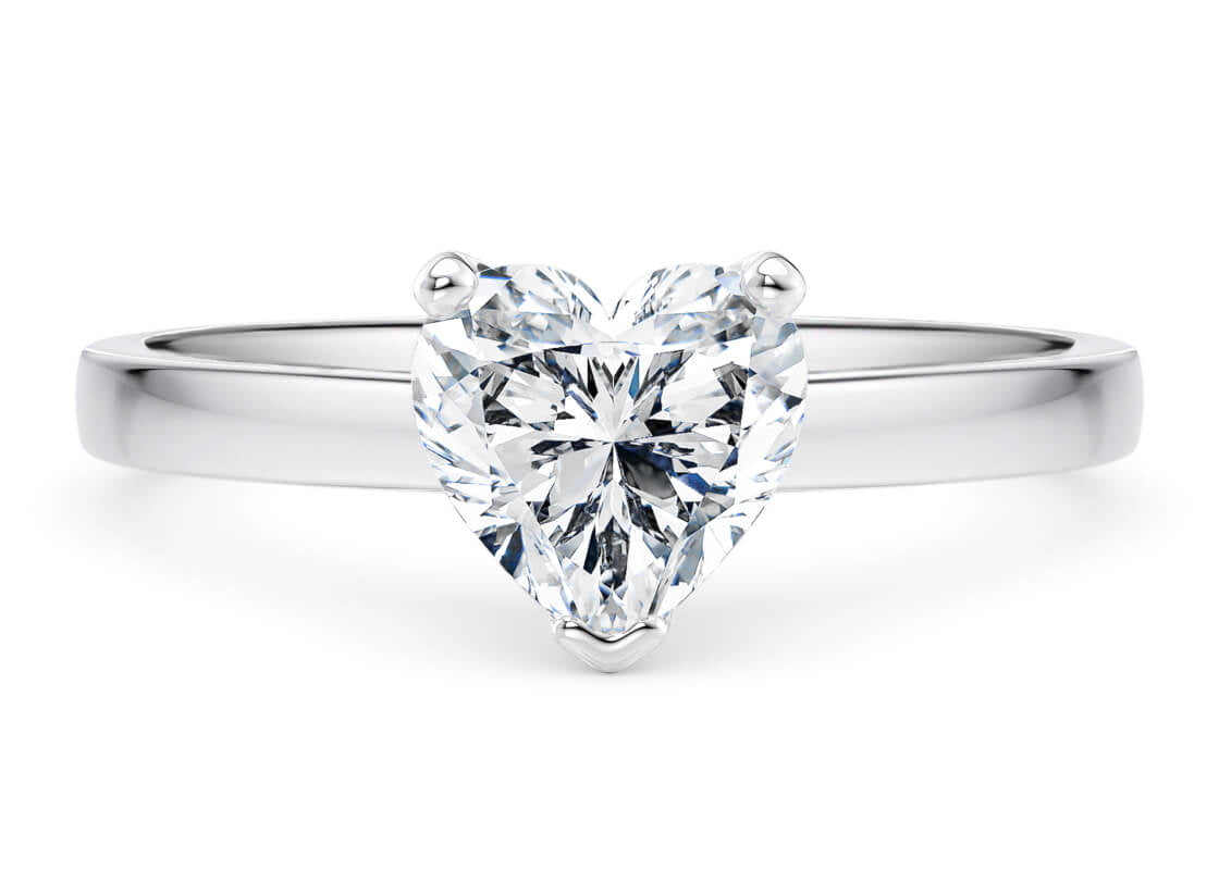 1477 Classic Solitaire Platinum Heart Engagement Ring