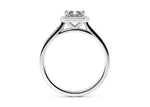 Minerva Halo Platinum Radiant Engagement Ring