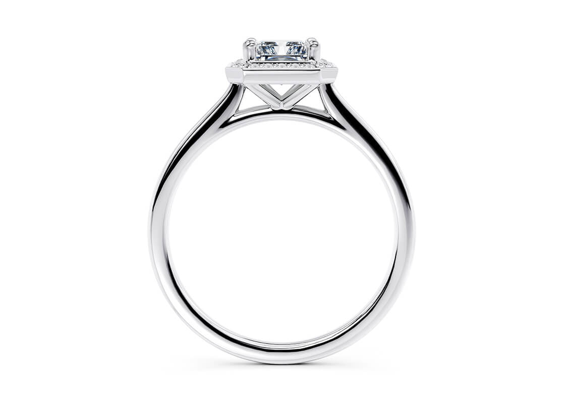 Minerva Halo Platinum Radiant Engagement Ring