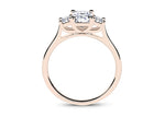 Roma Trilogy Rose Gold 18k Emerald Engagement Ring