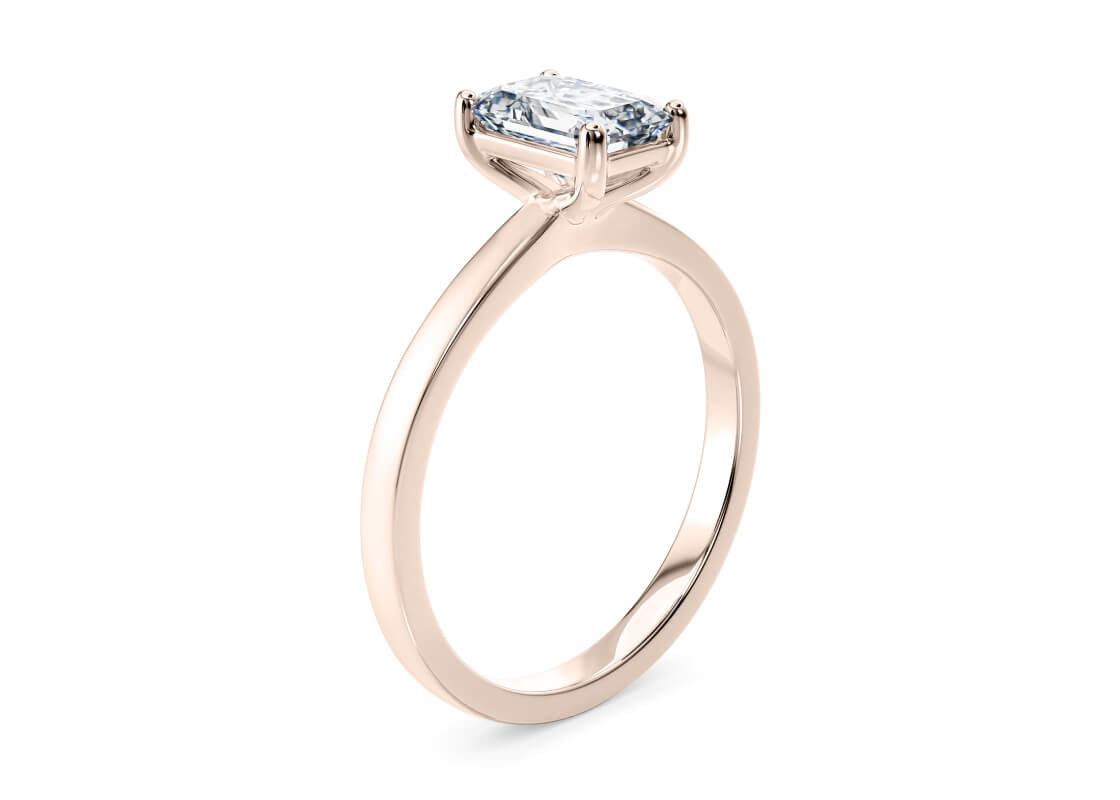 1477 Classic Solitaire Rose Gold 18k Emerald Engagement Ring