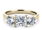 Roma Trilogy Yellow Gold 18k Princess Engagement Ring