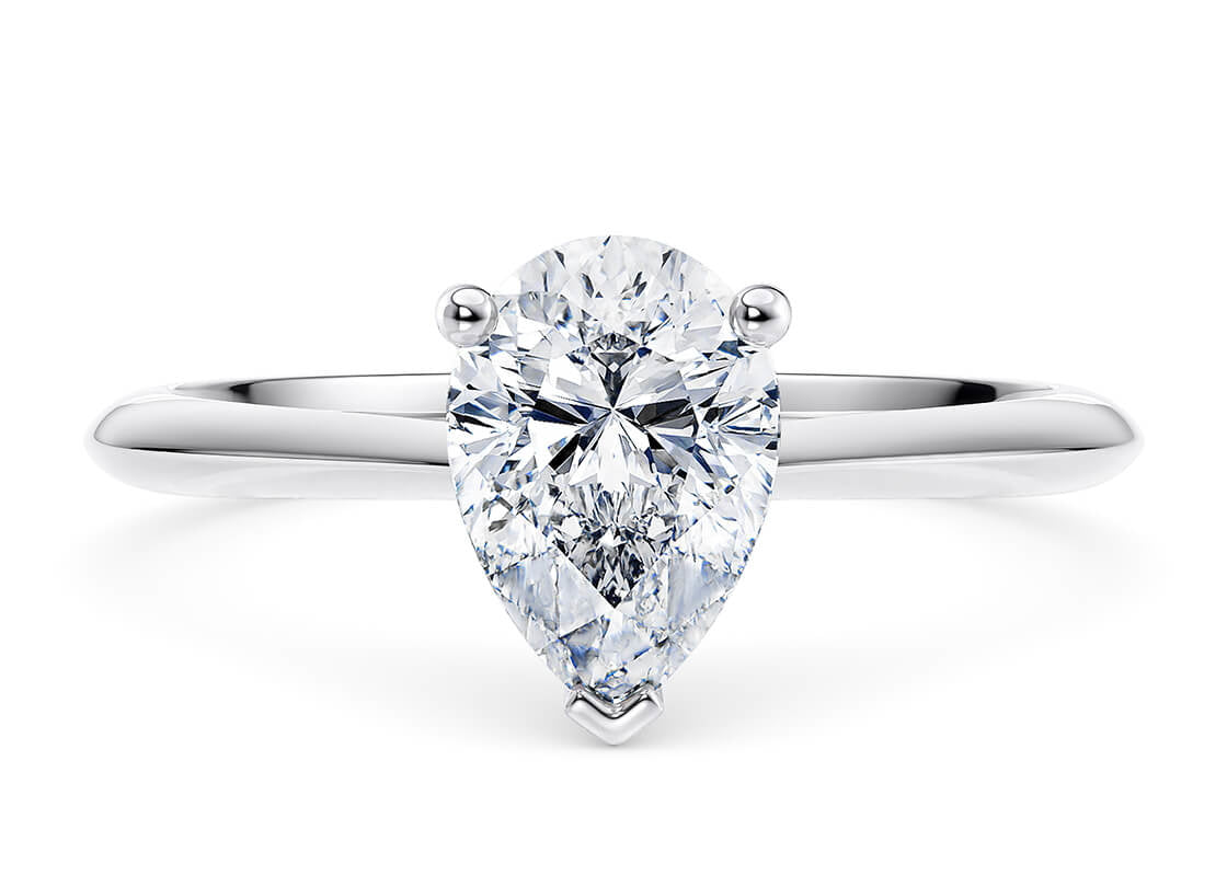 Hope Solitaire Platinum Pear Engagement Ring