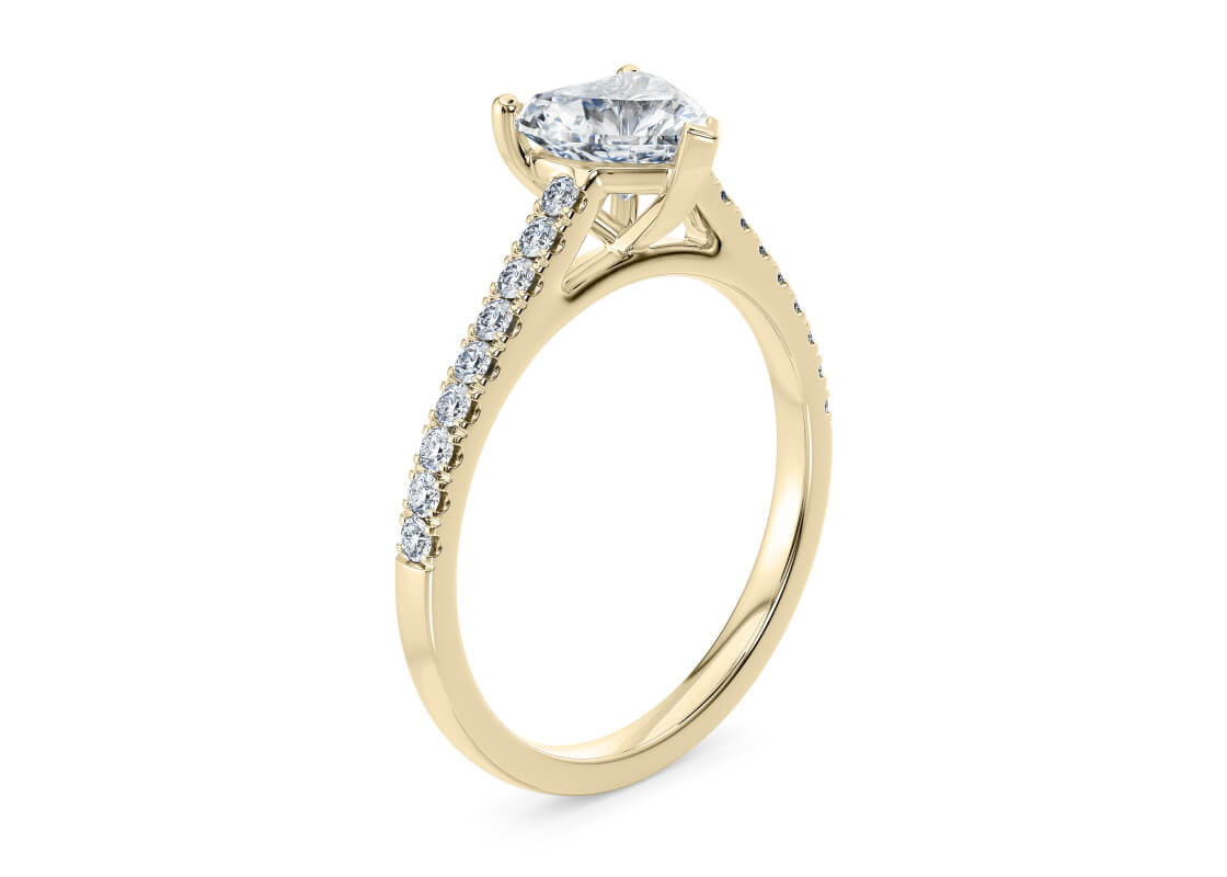 1477 Vintage Yellow Gold 18k Heart Engagement Ring