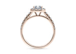 Medici Halo Rose Gold 18k Radiant Engagement Ring
