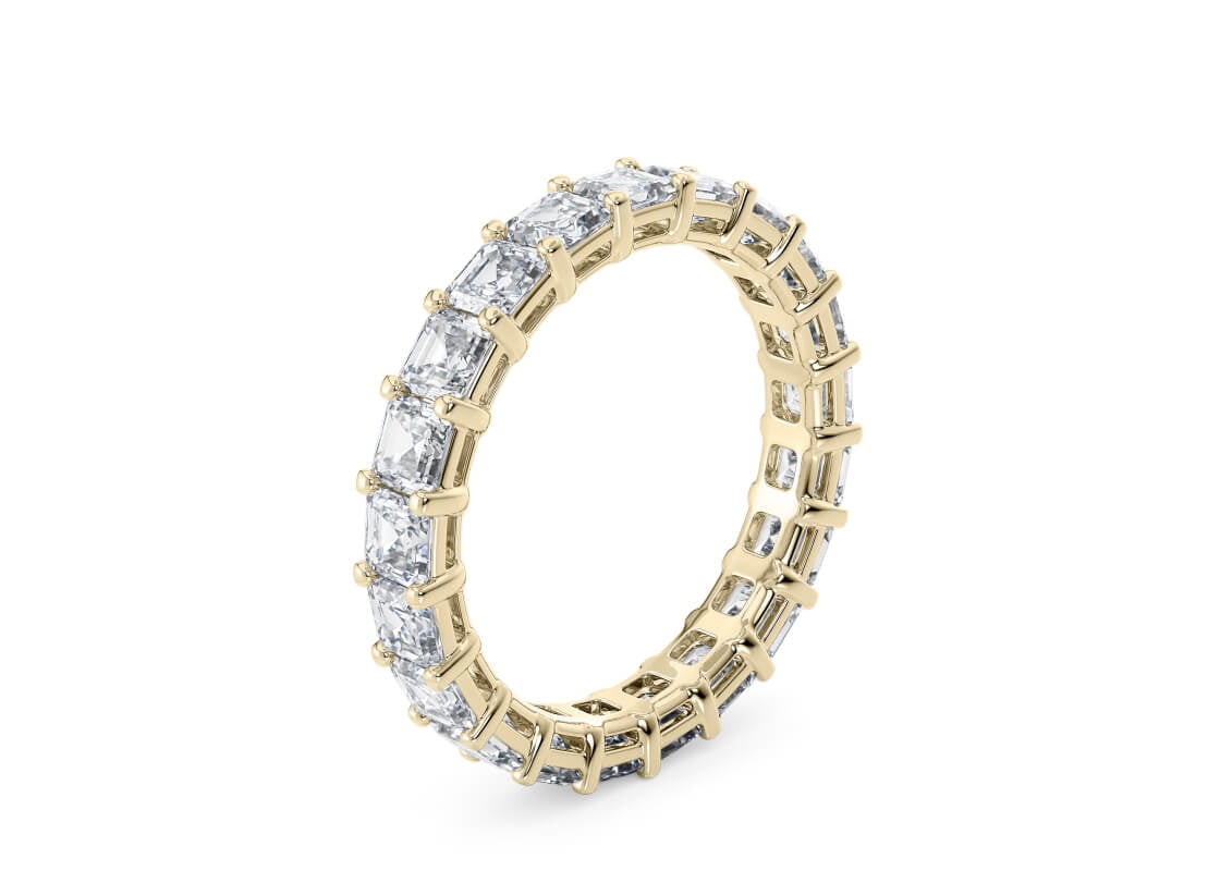 Regent Asscher Full Set Yellow Gold 18k Lab Grown Eternity Ring