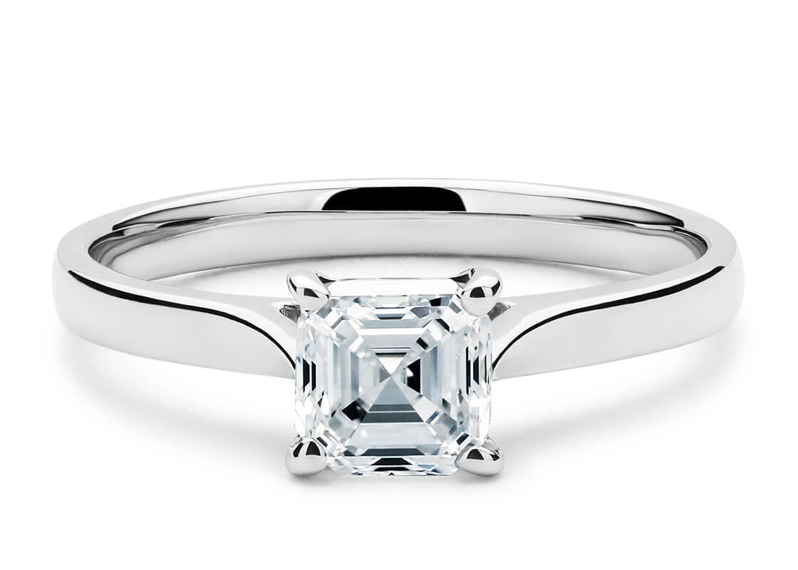 Contour Solitaire Platinum Asscher Engagement Ring