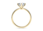 Asteria Compass Diamond Band Yellow Gold 18k Asscher Engagement Ring