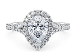 Battersea Halo Platinum Pear Engagement Ring