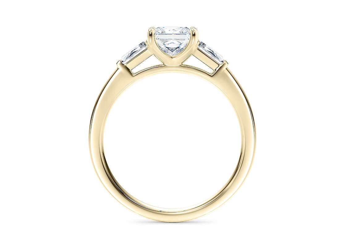Alexandria Trilogy Yellow Gold 18k Princess Engagement Ring