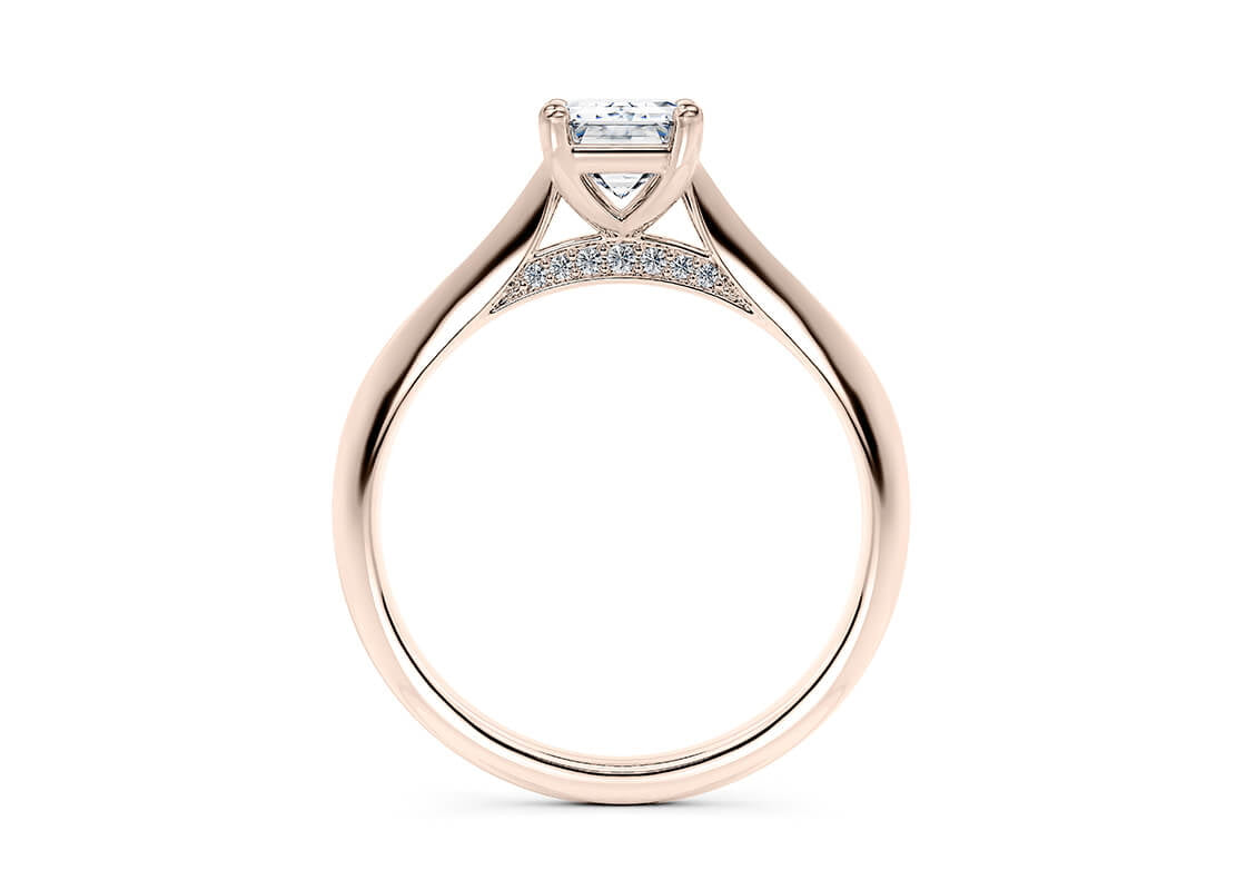 Iris Solitaire Rose Gold 18k Emerald Engagement Ring