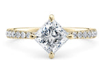Asteria Compass Diamond Band Yellow Gold 18k Princess Engagement Ring