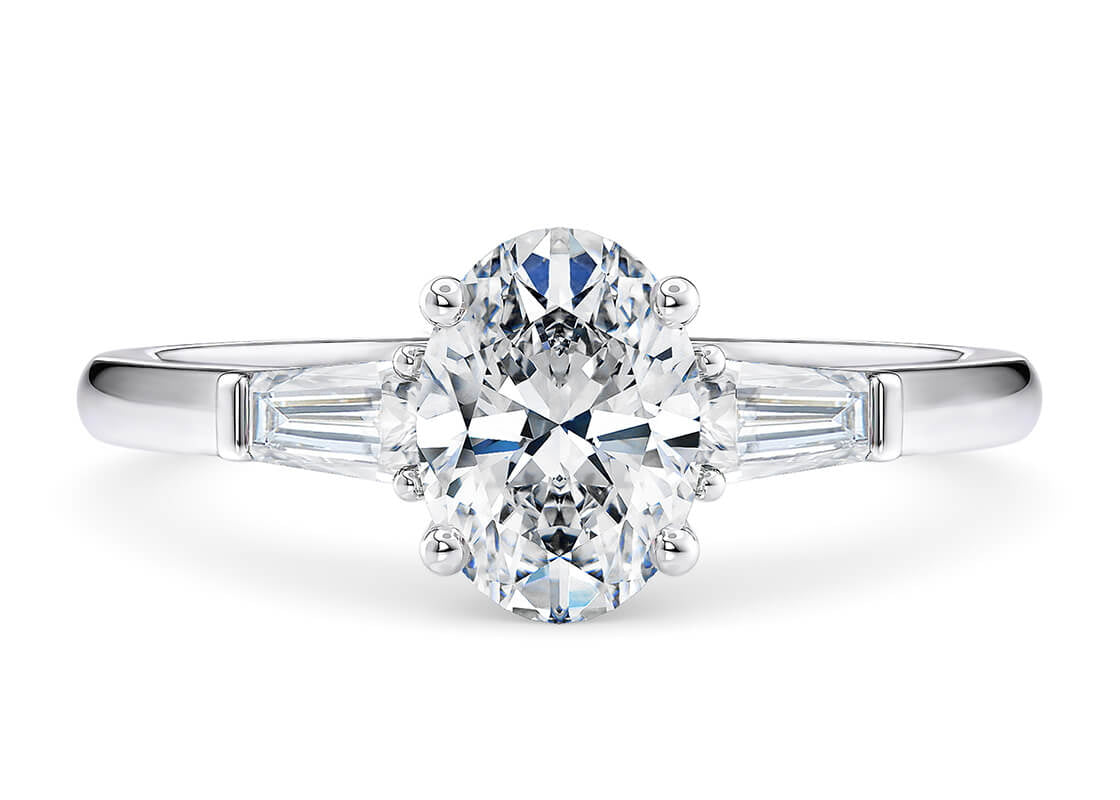 Alexandria Trilogy Platinum Oval Engagement Ring