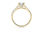 Oxford Diamond Band Yellow Gold 18k Cushion Engagement Ring