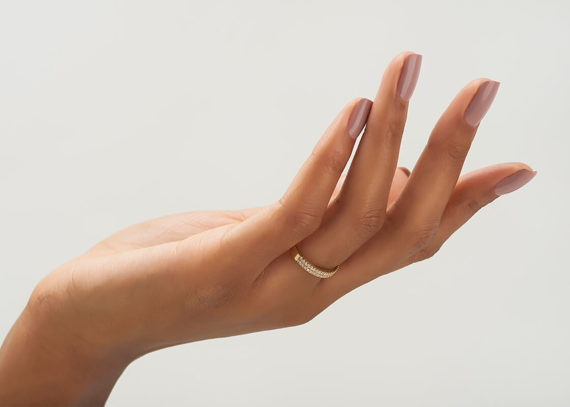 Grandessa Rose Gold 18k Half Set Eternity Ring