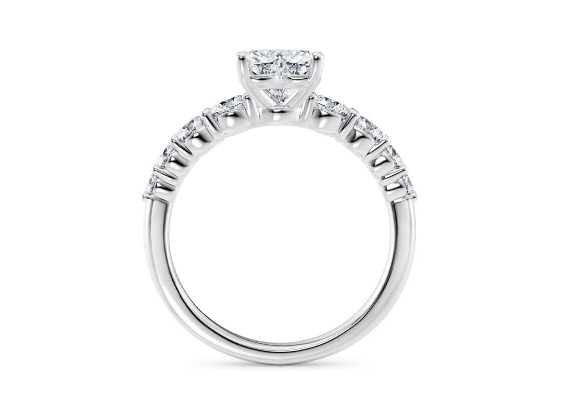 Lyra Diamond Band Platinum Heart Engagement Ring