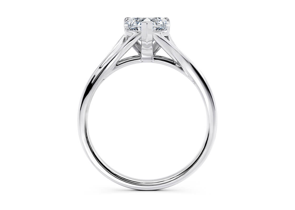 Hanover Solitaire White Gold 18k Heart Engagement Ring