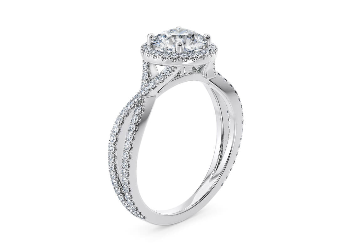 Bellatrix Halo Platinum Round Engagement Ring