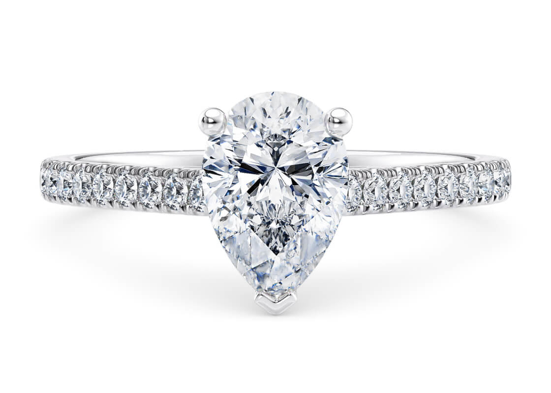 1477 Vintage Platinum Pear Engagement Ring