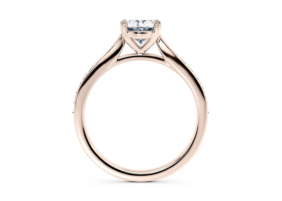 Victoria Diamond Band Rose Gold 18k Oval Engagement Ring